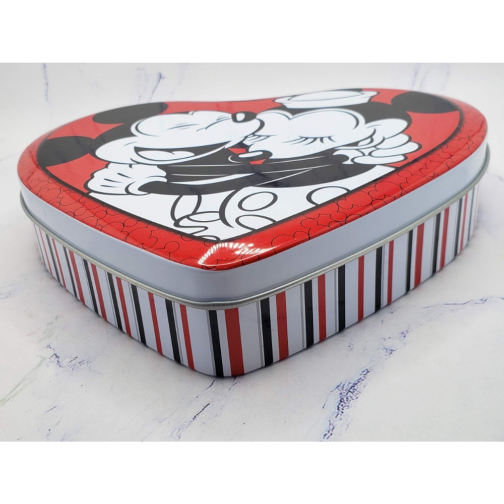 Disney Mickey & Minnie Mouse Valentine's Heart Shaped Collectible Tin Container - Picture 3 of 11